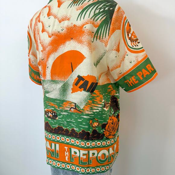 ALEMAIS x Alan Berry Rhys Bungalow Linen Button-Down Shirt Top US 4 Oversized - Picture 9 of 13